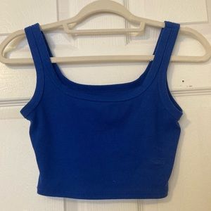 Shein blue tank top cropped top